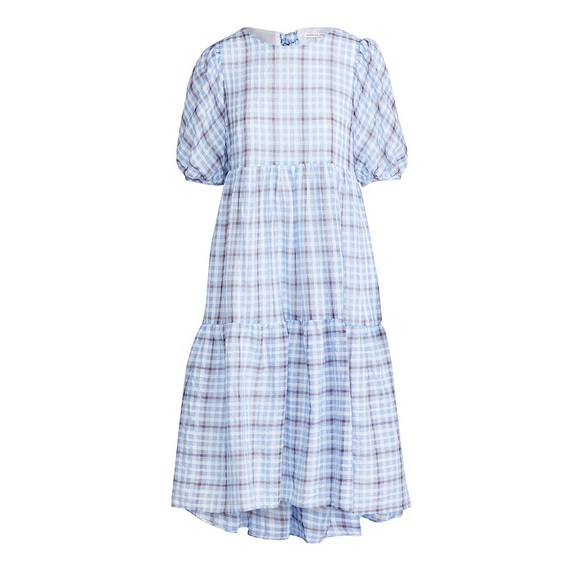 NWT English Factory Plaid Check Tent Tiered Dress - Picture 1 of 9
